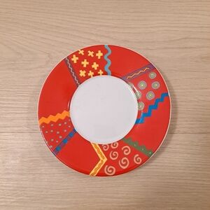 Vintags Riviera Van Beers Signature White Red Mini Art Deco Little Plate Decor